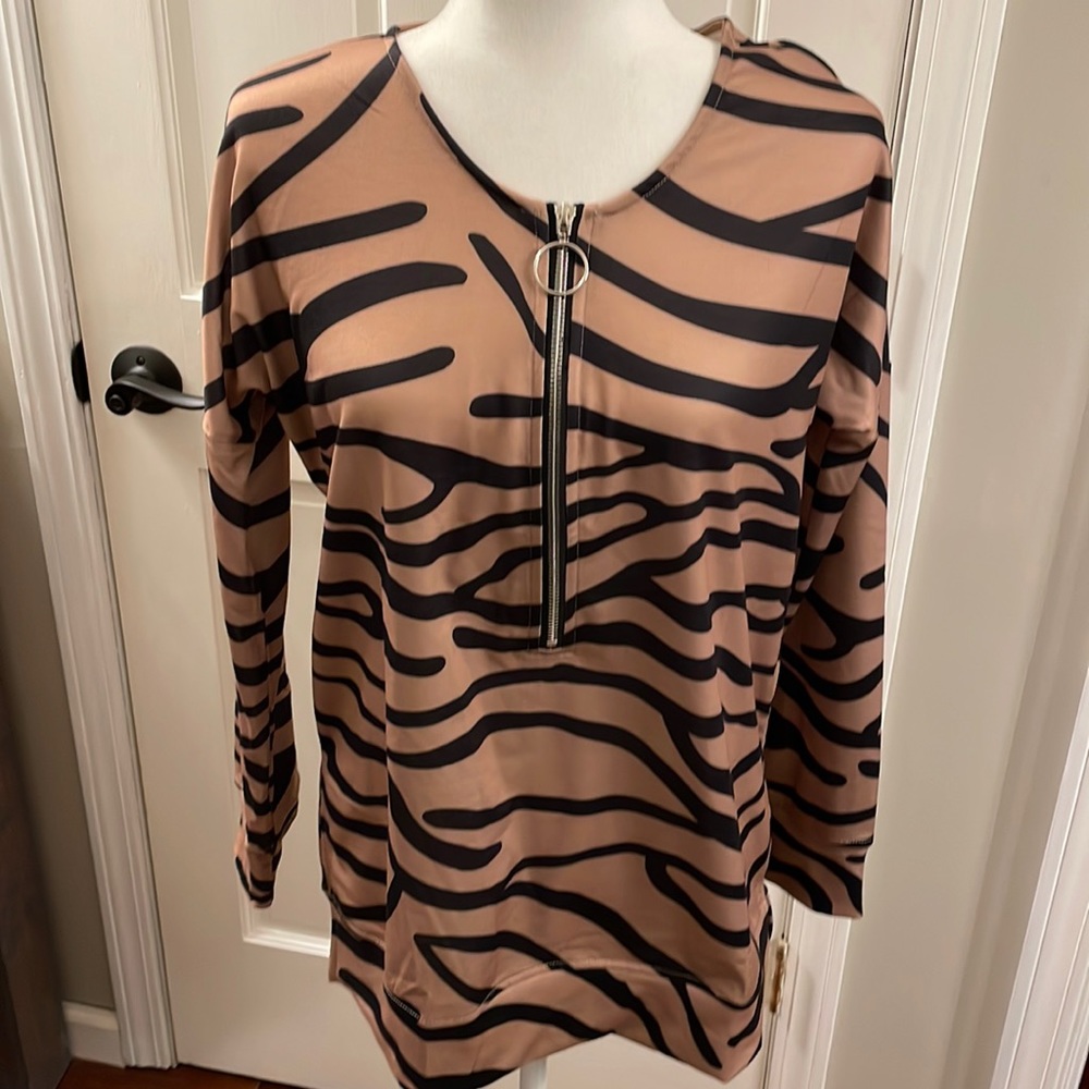 Exclusive Animal Print Khaki/Black Top